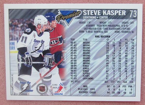 НХЛ Стив Каспер Тампа Бэй Лайтнинг № 73 1