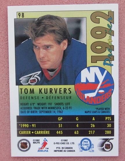 НХЛ Том Карверс Нью-Йорк Айлендерс № 98 1