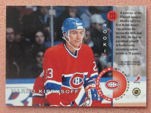 НХЛ Марко Кипрусофф Монреаль Канадиенс № 233 1
