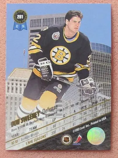 НХЛ Дон Суини Бостон Брюинз № 281 1