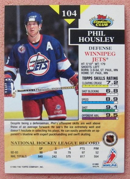 НХЛ Фил Хаусли Виннипег Джетс № 104 1