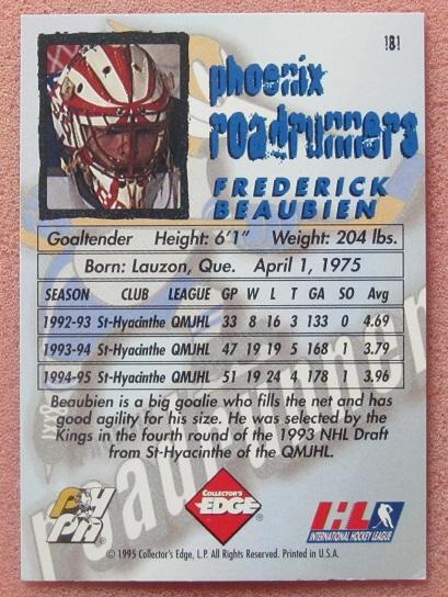 НХЛ Фредерик Бобьен Финикс Роадраннерс № 181 1