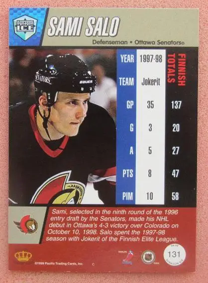 НХЛ Сами Сало Оттава Сенаторз № 131 1