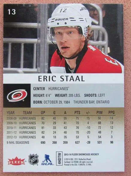 НХЛ Эрик Стаал Каролина Харрикейнз № 13 1