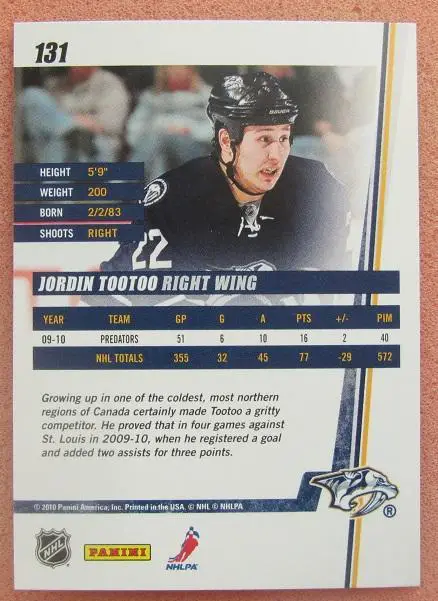 НХЛ Джордин Туту Нэшвилл Предаторз № 131 1