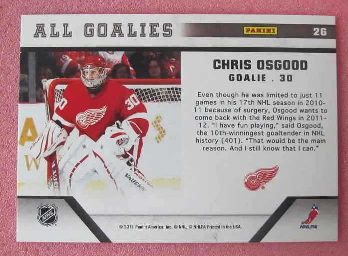 Базовый комплект карточек 2010-11 All goalie из 100 карт 2