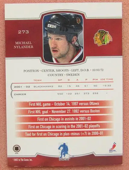 НХЛ Микаэль Нюландер Чикаго Блэкхокс Санкт-Петербург Казань № 273 1