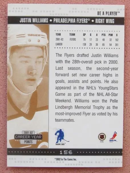 НХЛ Джастин Уильямс Филадельфия Флайерз № 156 1