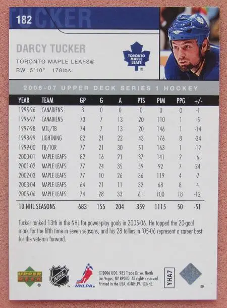 НХЛ Дарси Такер Торонто Мэйпл Лифс № 182 1