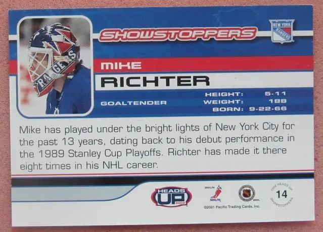 НХЛ Майкл Рихтер Нью-Йорк Рейнджерс № 14 1