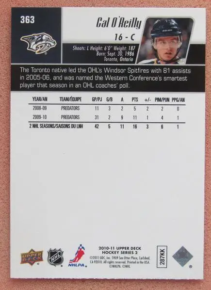 НХЛ Кэл О’Райли Нэшвилл Предаторз № 363 1