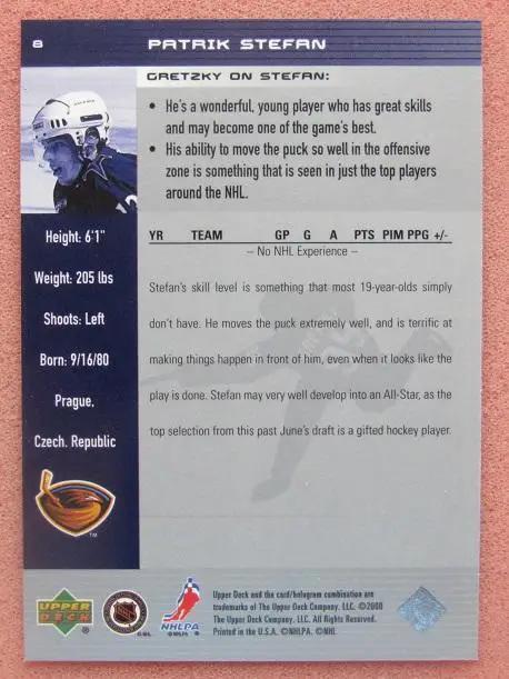 НХЛ Патрик Штефан Атланта Трейшерз № 8 1