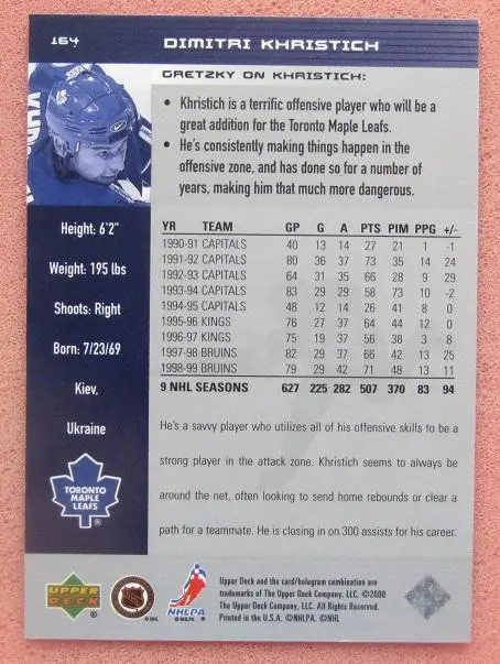 НХЛ Дмитрий Христич Торонто Мэйпл Лифс Киев Магнитогорск № 164 1