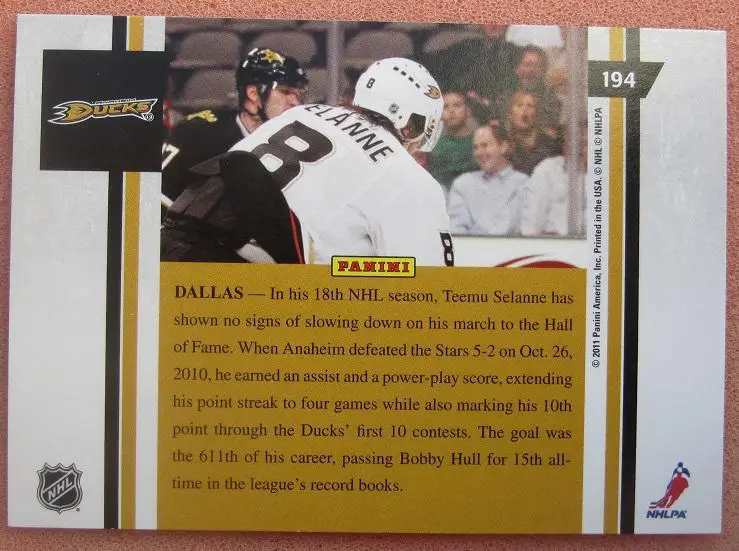 НХЛ Теему Селянне Анахайм Дакс № 194 1