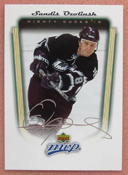 НХЛ Сандис Озолиньш Анахайм Майти Дакс Рига Мытищи № 2 автограф