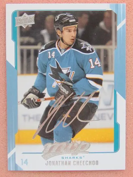 НХЛ Джонатан Чичу Сан-Хосе Шаркс Динамо Минск № 245 автограф