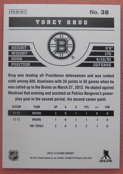 НХЛ Тори Круг Бостон Брюинз № 38 1