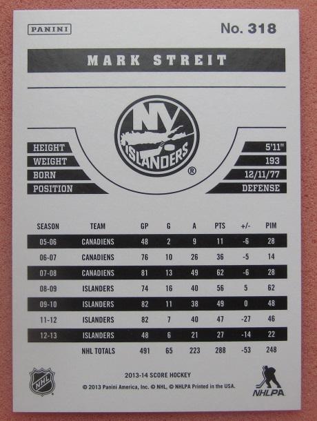 НХЛ Марк Штрайт Нью-Йорк Айлендерс № 318 1