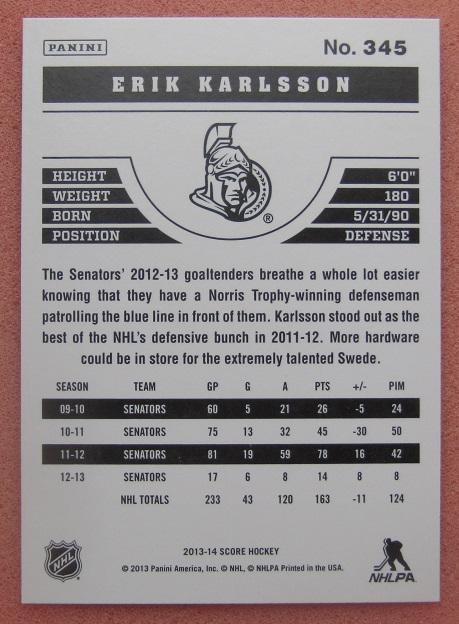 НХЛ Эрик Карлссон Оттава Сенаторз № 345 1