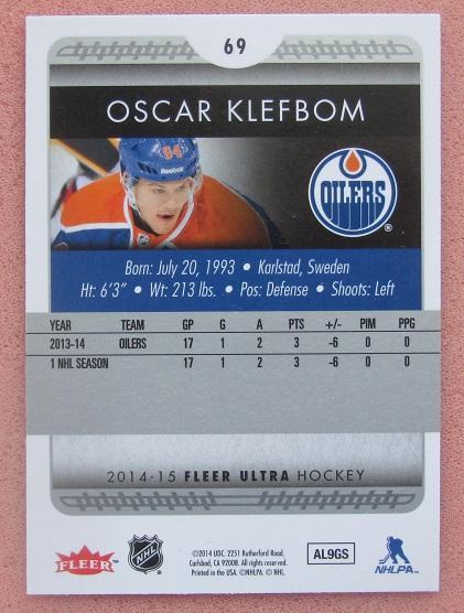 НХЛ Оскар Клефбом Эдмонтон Ойлерз № 69 1
