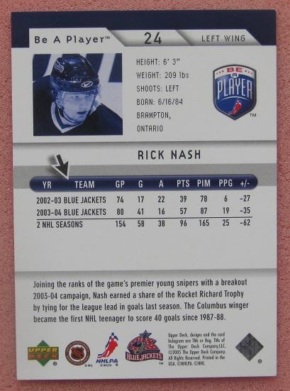 НХЛ Рик Нэш Коламбус Блю Джекетс № 24 1