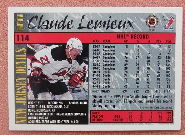 НХЛ Клод Лемье Нью-Джерси Дэвилз № 114 1