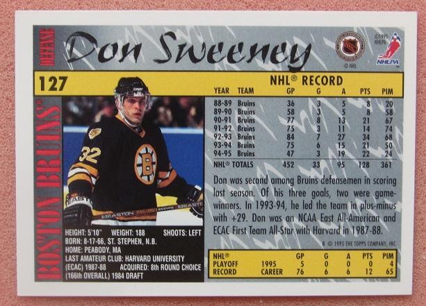 НХЛ Дон Суини Бостон Брюинз № 127 1