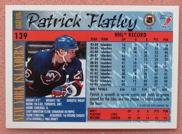 НХЛ Патрик Флэтли Нью-Йорк Айлендерс № 139 1