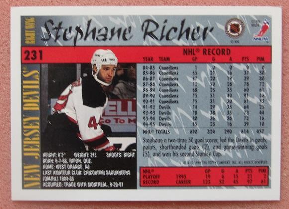 НХЛ Стефан Рише Нью-Джерси Дэвилз № 231 1