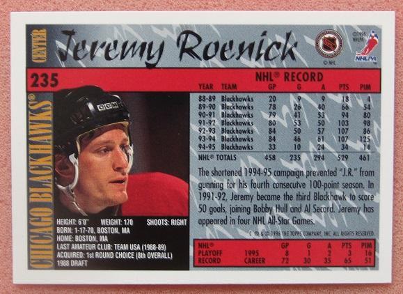 НХЛ Джереми Реник Чикаго Блэкхокс № 235 1