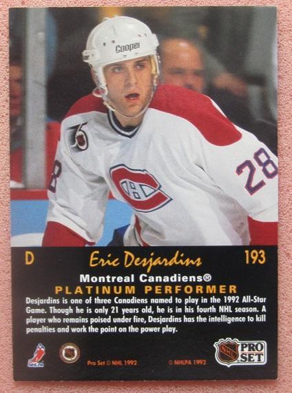 НХЛ Эрик Дежарден Монреаль Канадиенс № 193 1