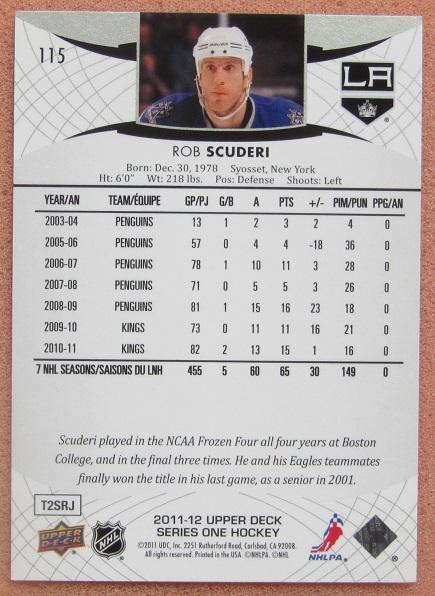 НХЛ Роб Скудери Лос-Анжелес Кингз № 115 1