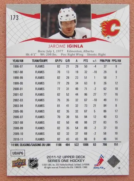 НХЛ Джером Игинла Калгари Флэймз № 173 1