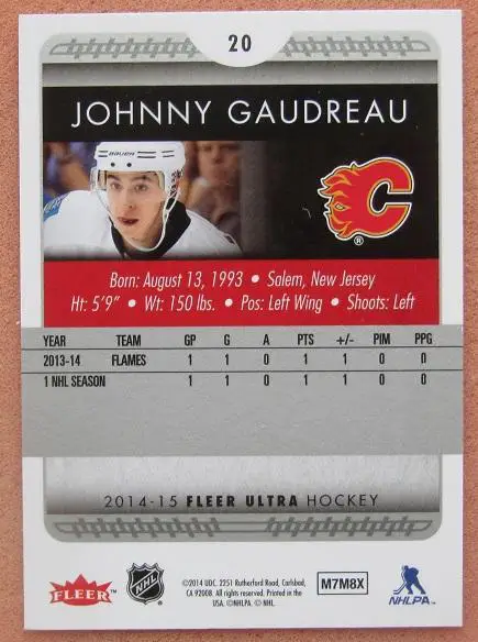 НХЛ Джонни Гудро Калгари Флэймз № 20 1