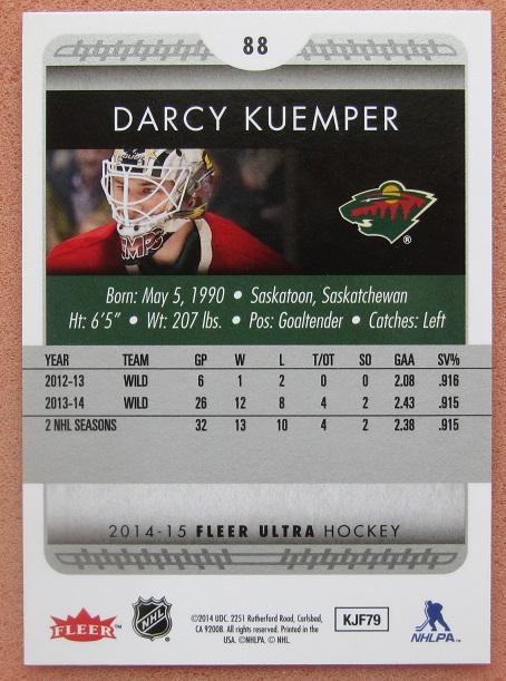 НХЛ Дарси Кемпер Миннесота Уайлд № 88 1