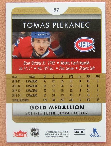 НХЛ Томаш Плеканец Монреаль Канадиенс № 97 голд 1