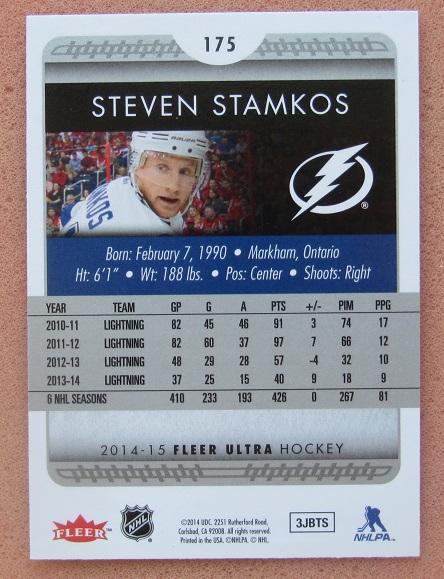 НХЛ Стивен Стэмкос Тампа Бэй Лайтнинг № 175 1
