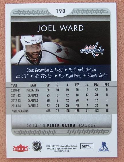 НХЛ Джоэл Уорд Вашингтон Кэпиталз № 190 1