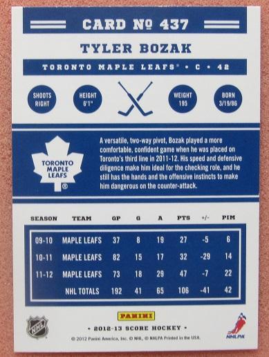 НХЛ Тайлер Бозак Торонто Мэйпл Лифс № 437 1