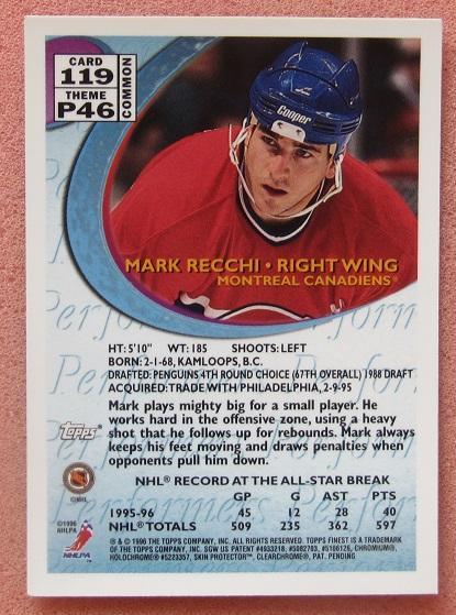 НХЛ Марк Рекки Монреаль Канадиенс № 119 1