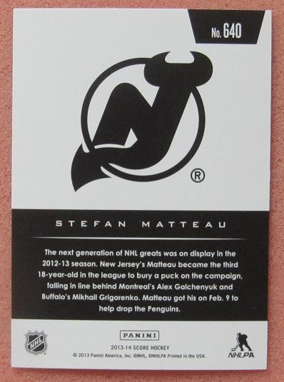 НХЛ Стефан Матто Нью-Джерси Дэвилз № 640 1