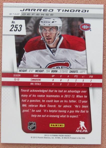 НХЛ Джарред Тинорди Монреаль Канадиенс № 253 1