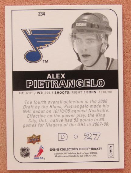 НХЛ Алекс Пьетранжело Сент-Луис Блюз № 234 1