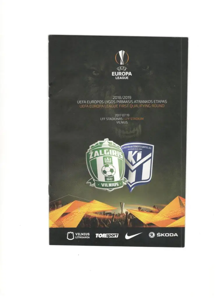 Жальгирис Вильнюс Литва - КИ Клаксвик Фареры 19.07.2018 Лига Европы