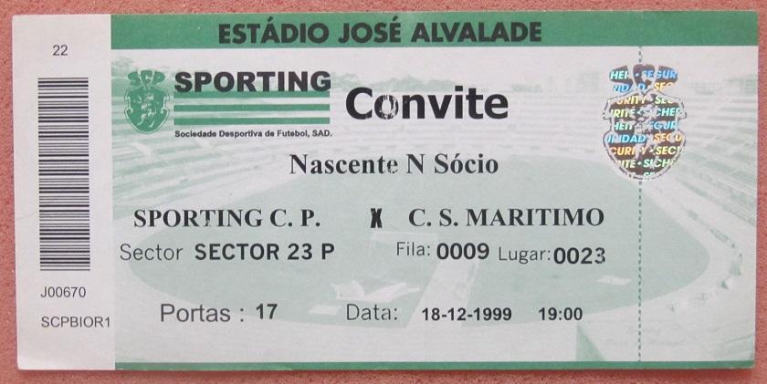 Спортинг Лиссабон - Маритиму Фуншал 18.12.1999 чемпионат Португалия
