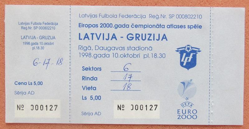 Латвия - Грузия 10.10.1998