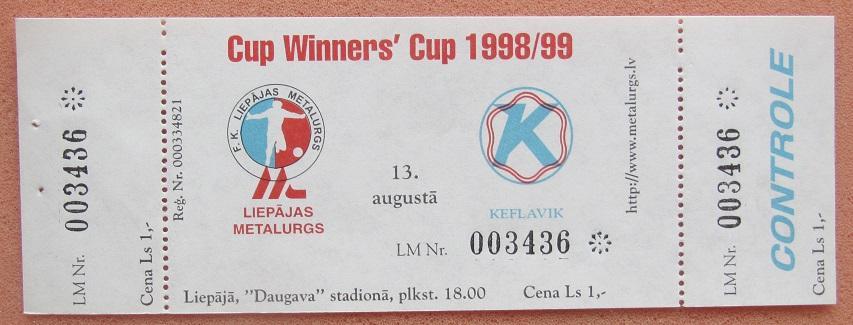 Лиепая Металургс Латвия - Кефлавик Исландия 13.08.1998