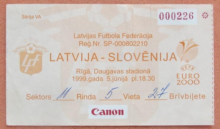 Латвия - Словения 05.06.1999 б