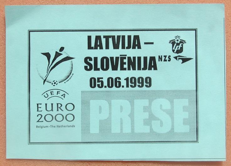 Латвия - Словения 05.06.1999 пресса