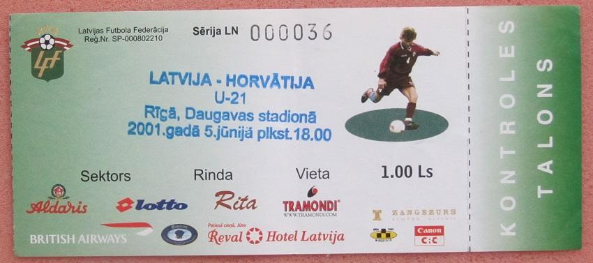 Латвия - Хорватия 05.06.2001 Ю-21